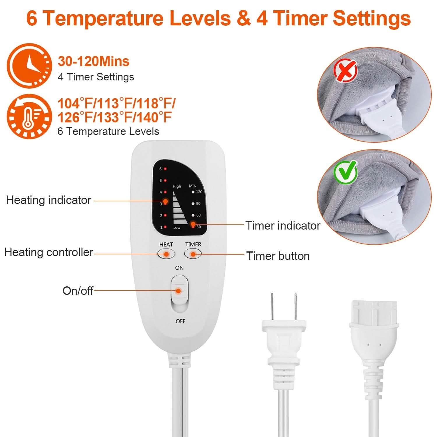 Electric Foot Warmer with 6 Temperature Settings DailySale
