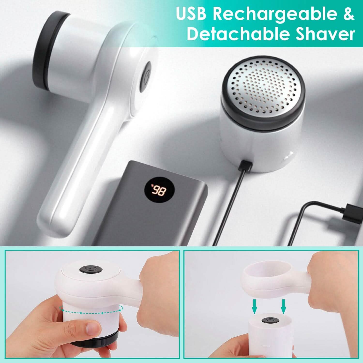 Electric Fuzz Pilling Trimmer Sweater Shaver with Detachable Handle DailySale