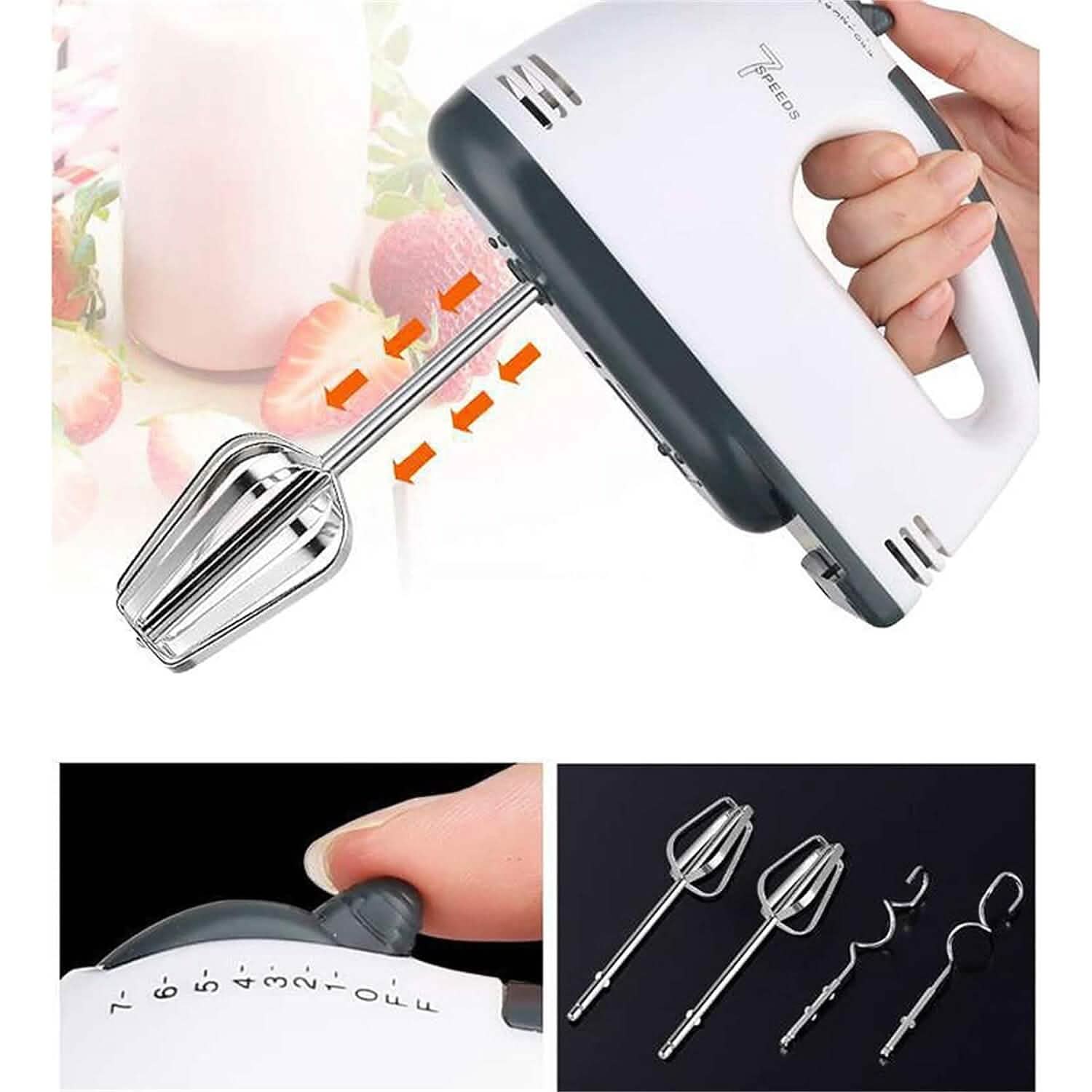 Electric Hand Mixer with 4 Mixing Rods and a Separator DailySale