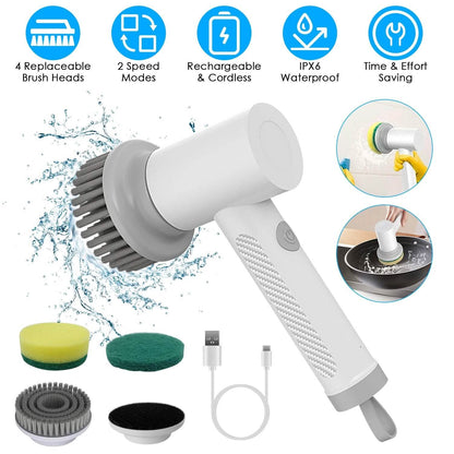 Electric Handheld Spin Scrubber Cordless Cleaning Brush with 2 Rotating Speeds DailySale