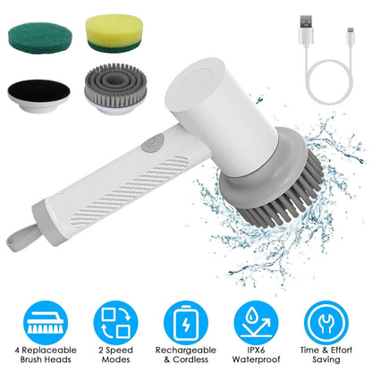 Electric Handheld Spin Scrubber Cordless Cleaning Brush with 2 Rotating Speeds DailySale