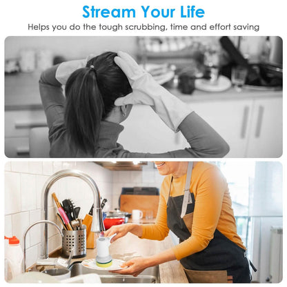 Electric Handheld Spin Scrubber Cordless Cleaning Brush with 2 Rotating Speeds DailySale