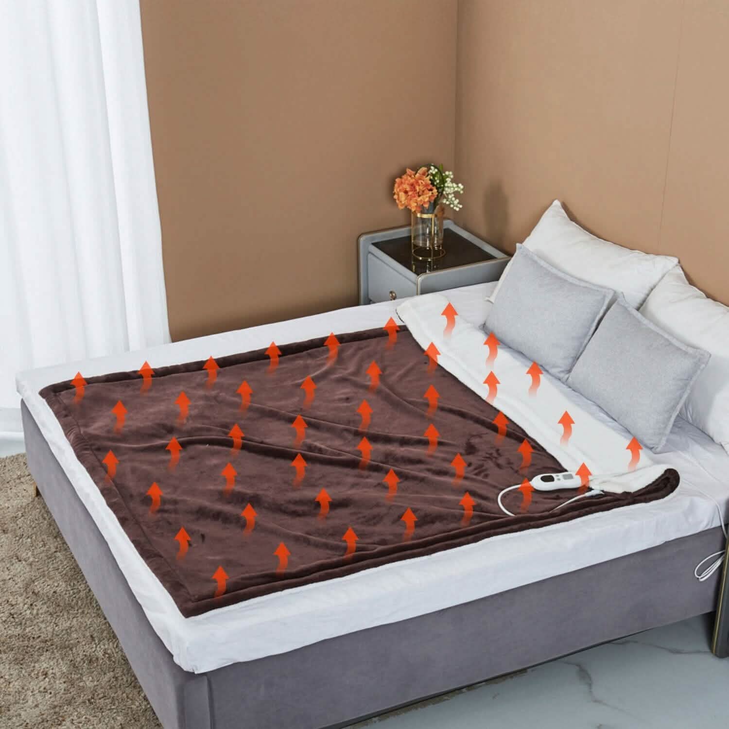 Electric Heated Flannel Throw Blanket DailySale