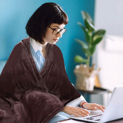 Electric Heated Flannel Throw Blanket DailySale