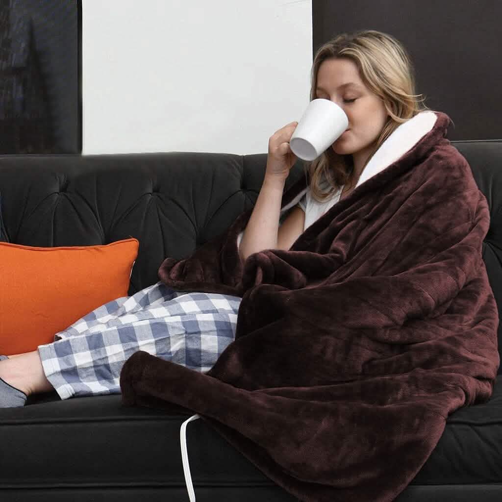 Electric Heated Flannel Throw Blanket DailySale