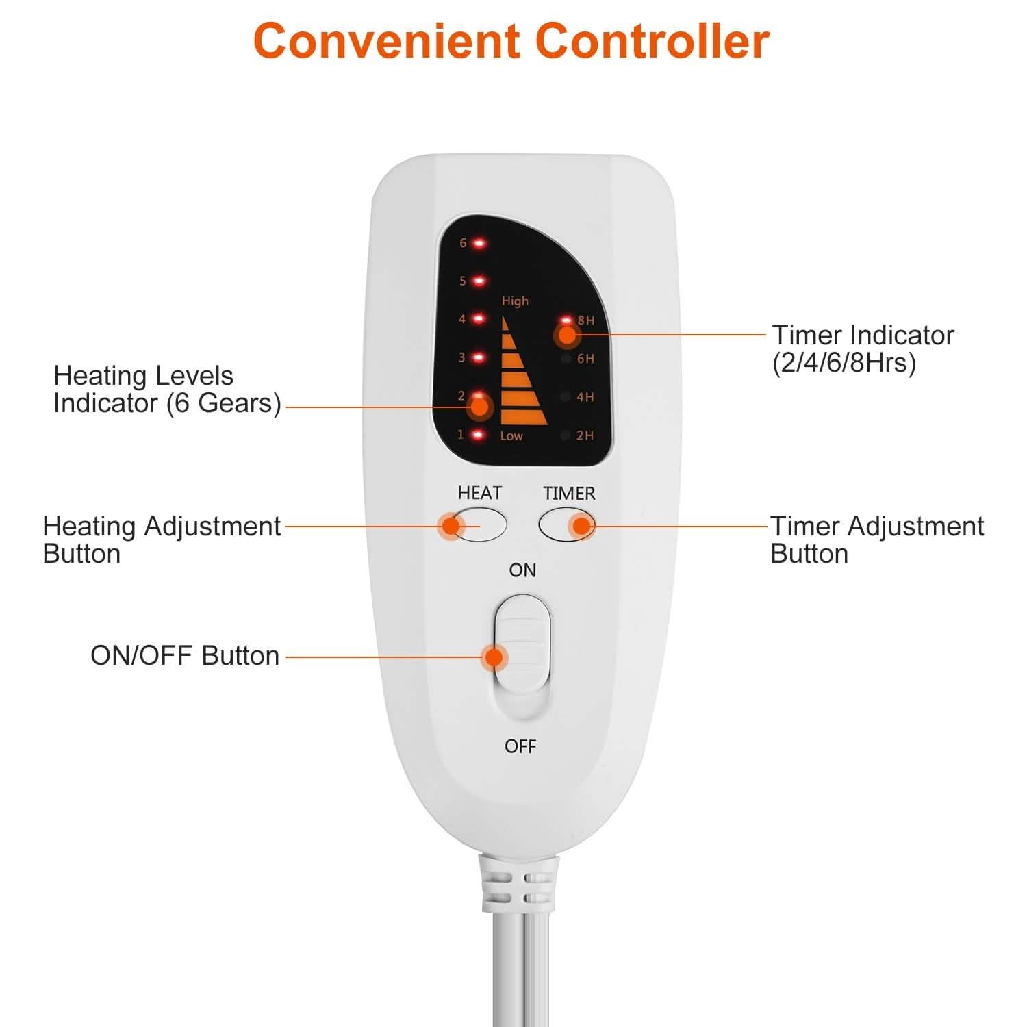 Electric Heated Foot Warmer with 6 Level Heating 4 Level Timing DailySale