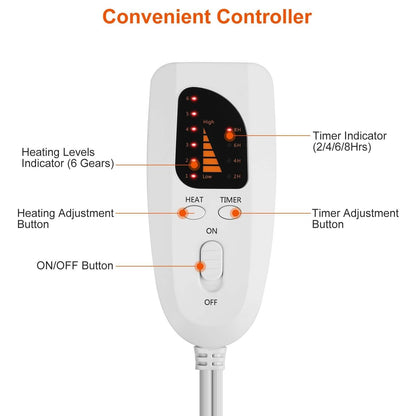 Electric Heated Foot Warmer with 6 Level Heating 4 Level Timing DailySale