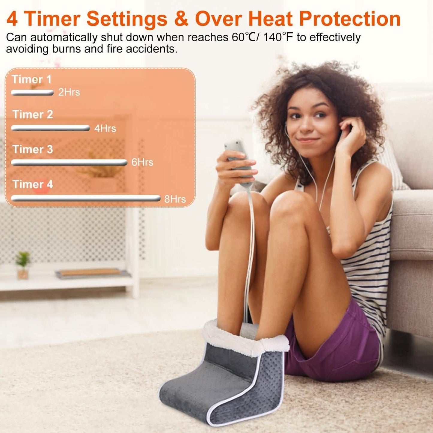 Electric Heated Foot Warmer with 6 Level Heating 4 Level Timing DailySale