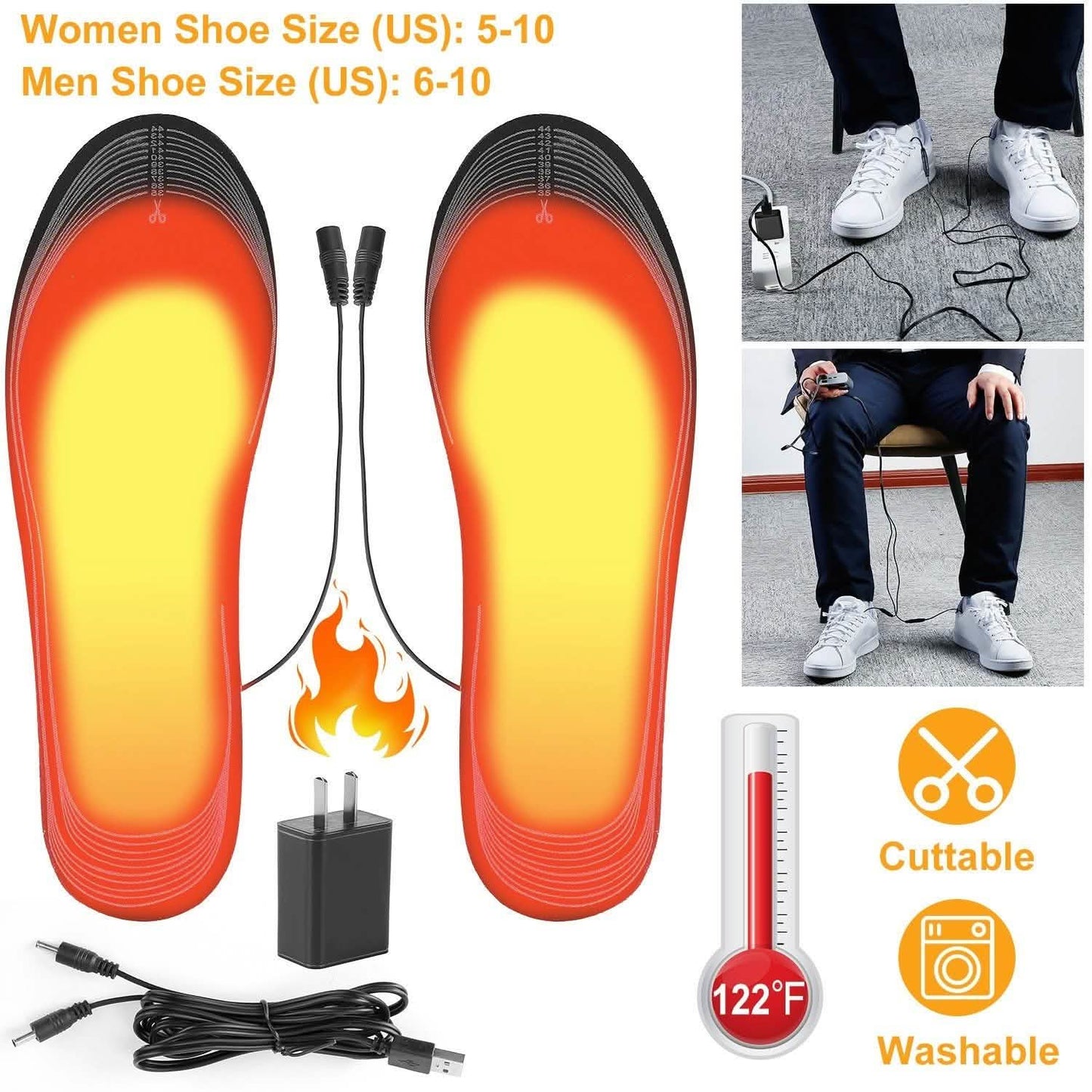 Electric Heated Insoles USB Foot Warmer Pads DailySale