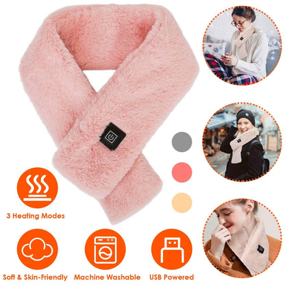 Electric Heated Scarf USB Heating Neck Shawl Soft Warm Scarves with 3 Heating Modes DailySale