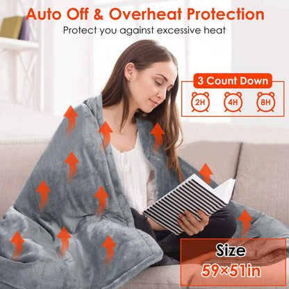 Electric Heated Throw Flannel Heated Blanket DailySale