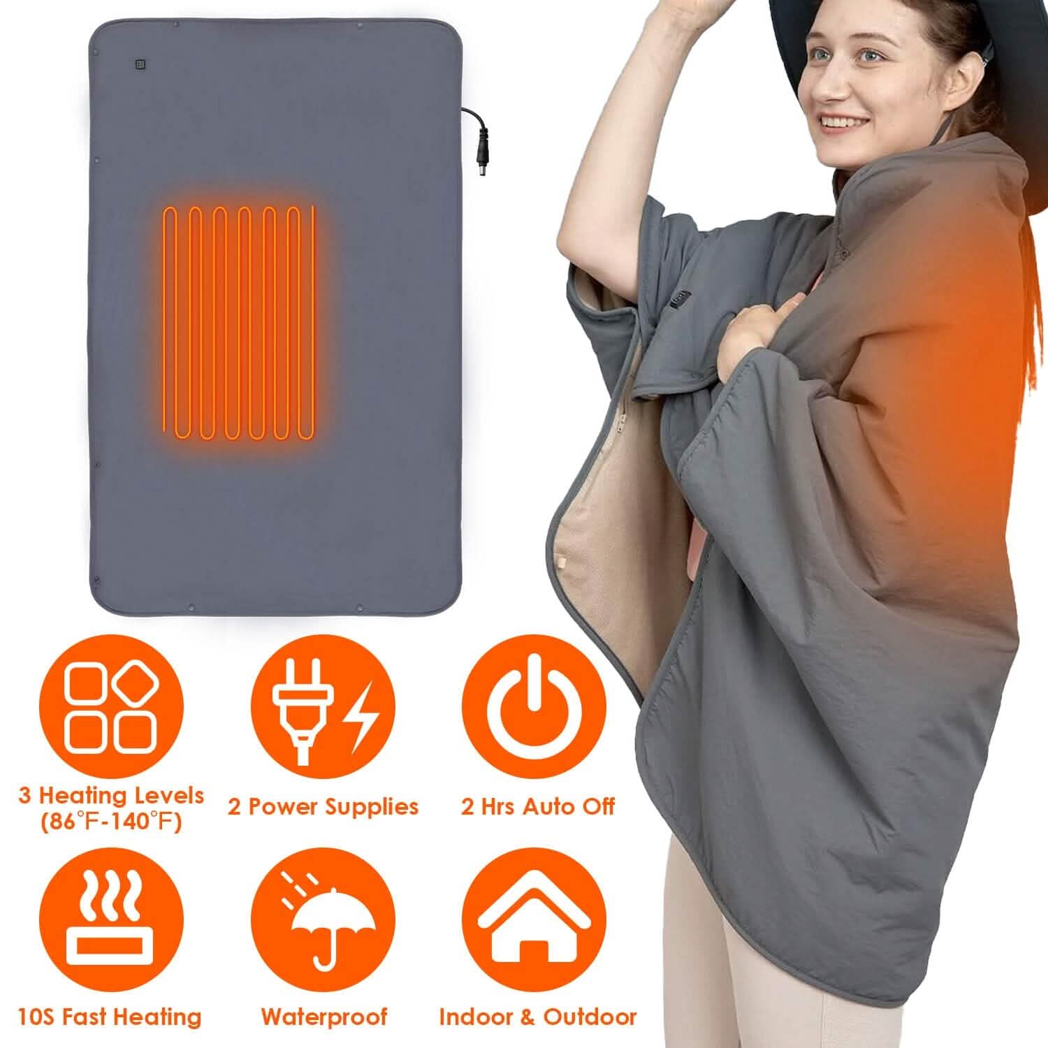 Electric Heated Throw Full Body Shawl DailySale