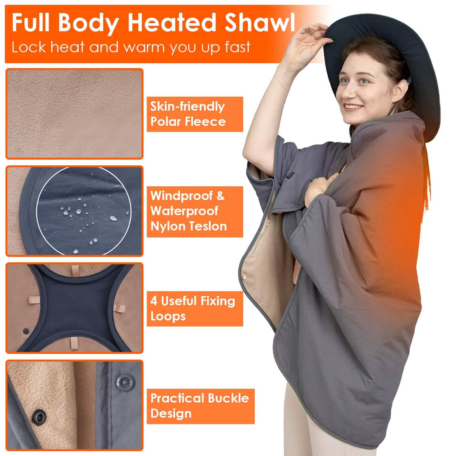 Electric Heated Throw Full Body Shawl DailySale