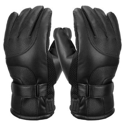 Electric Heated Touchscreen Thermal Gloves Leather USB Plug DailySale
