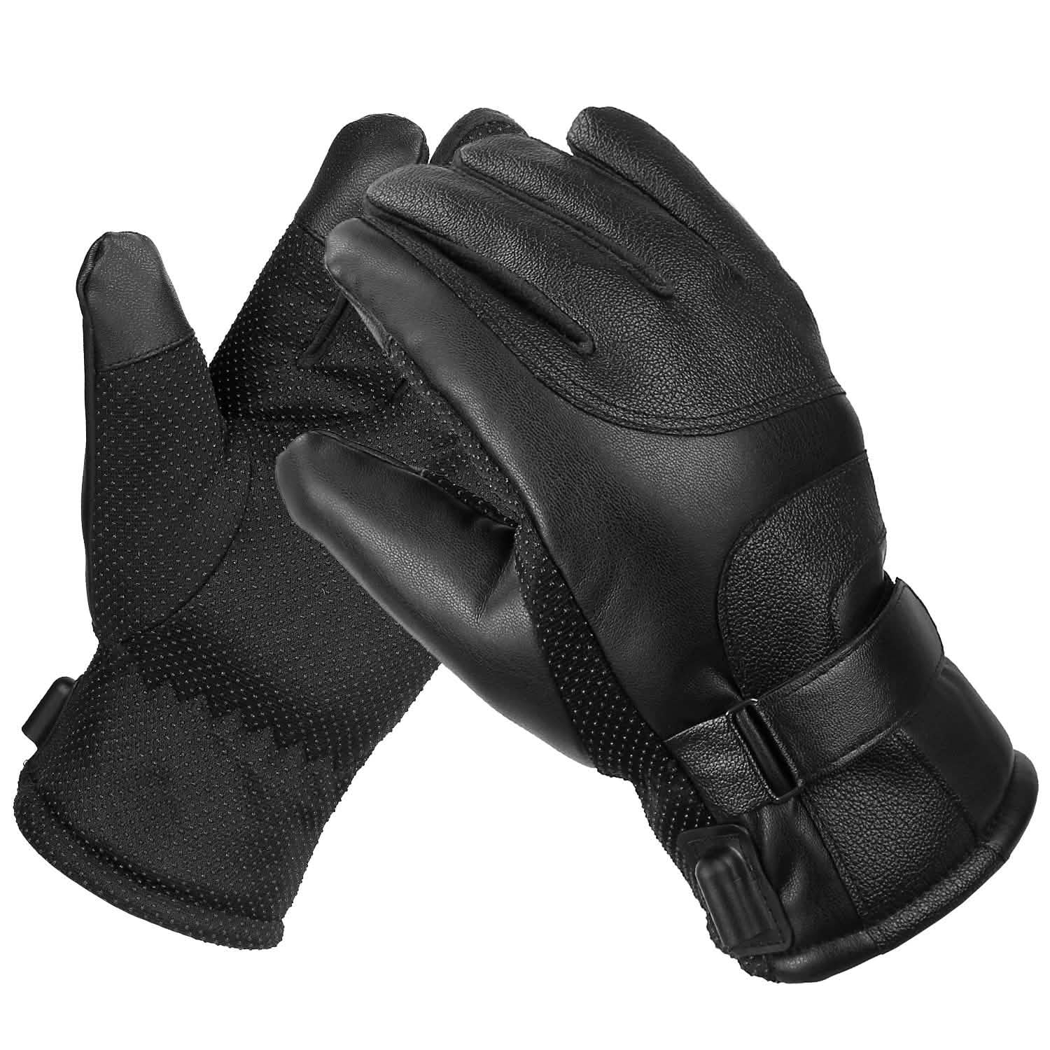 Electric Heated Touchscreen Thermal Gloves Leather USB Plug DailySale