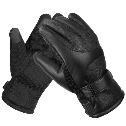 Electric Heated Touchscreen Thermal Gloves Leather USB Plug DailySale