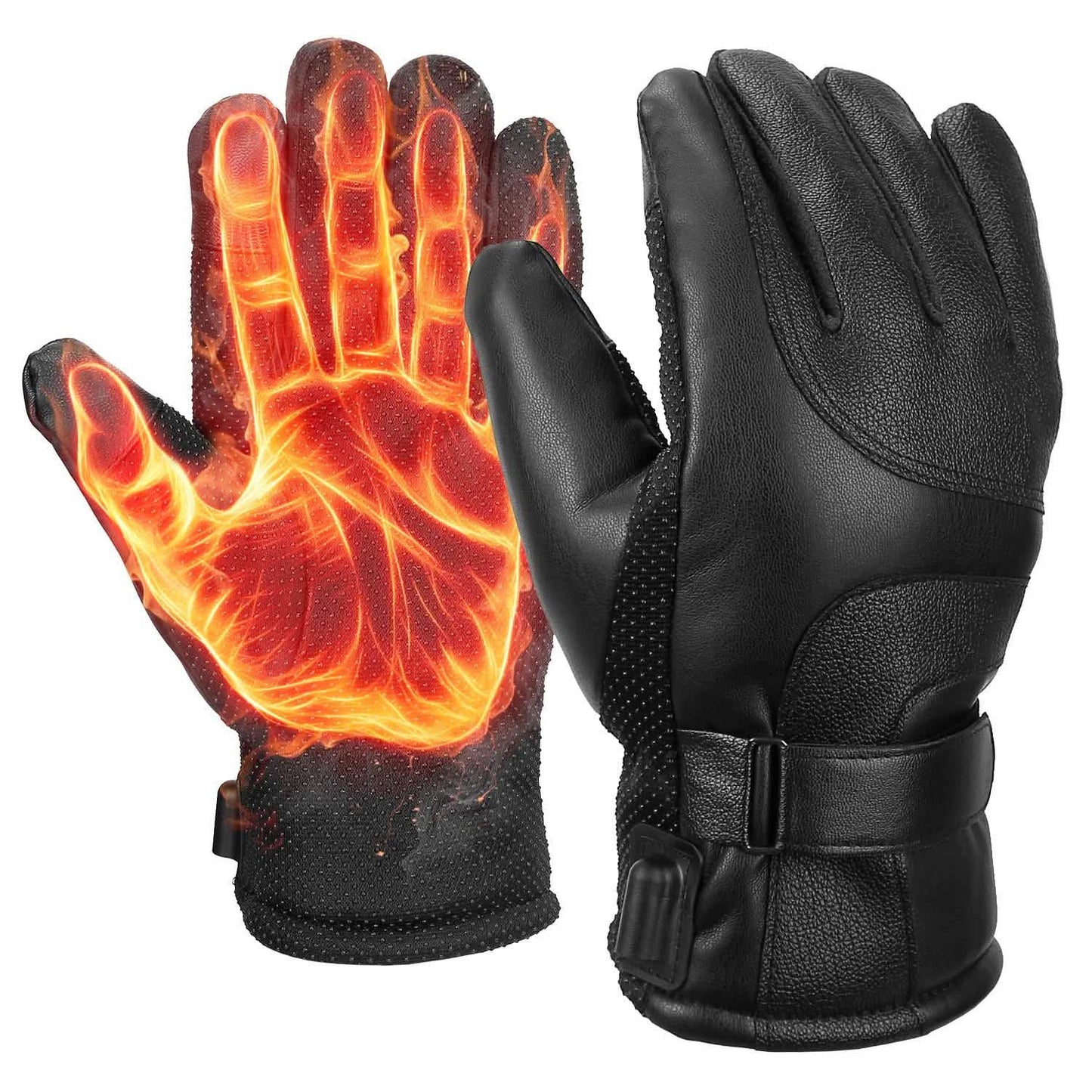 Electric Heated Touchscreen Thermal Gloves Leather USB Plug DailySale