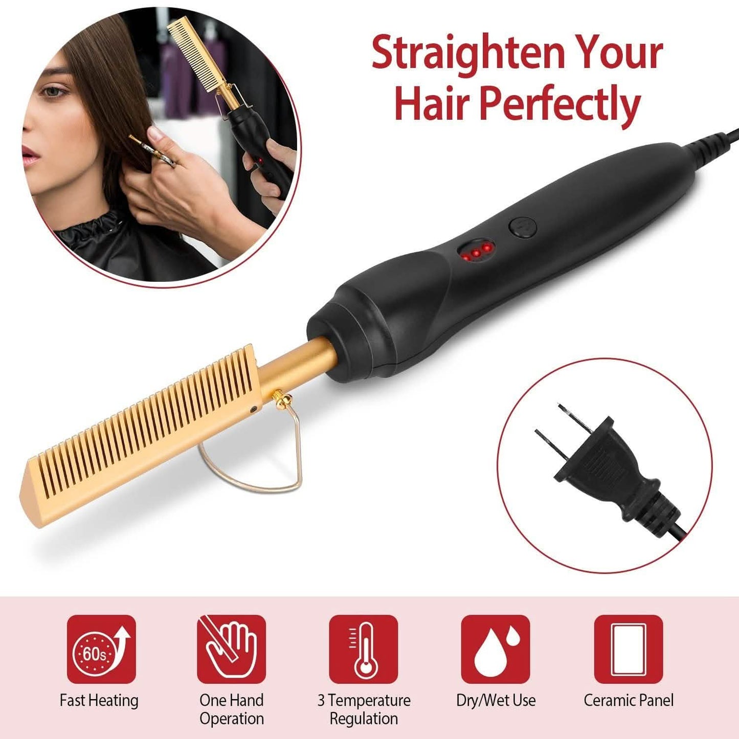 Electric Heating Hair Comb DailySale