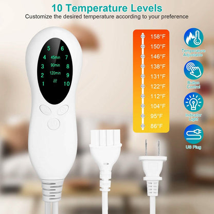 Electric Heating Pad for Back Abdomen Shoulder with 10 Adjustable Temperature Smart Timer Setting DailySale