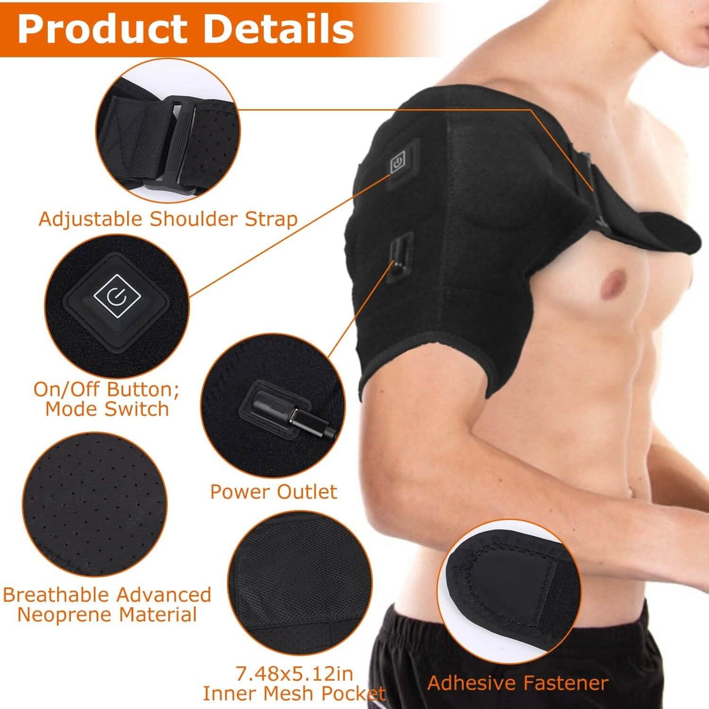 Electric Heating Pad Therapy Shoulder Heating Wrap Compression Sleeve DailySale