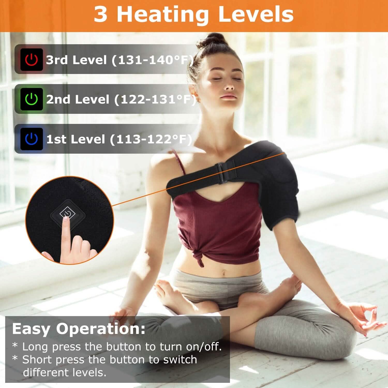 Electric Heating Pad Therapy Shoulder Heating Wrap Compression Sleeve DailySale