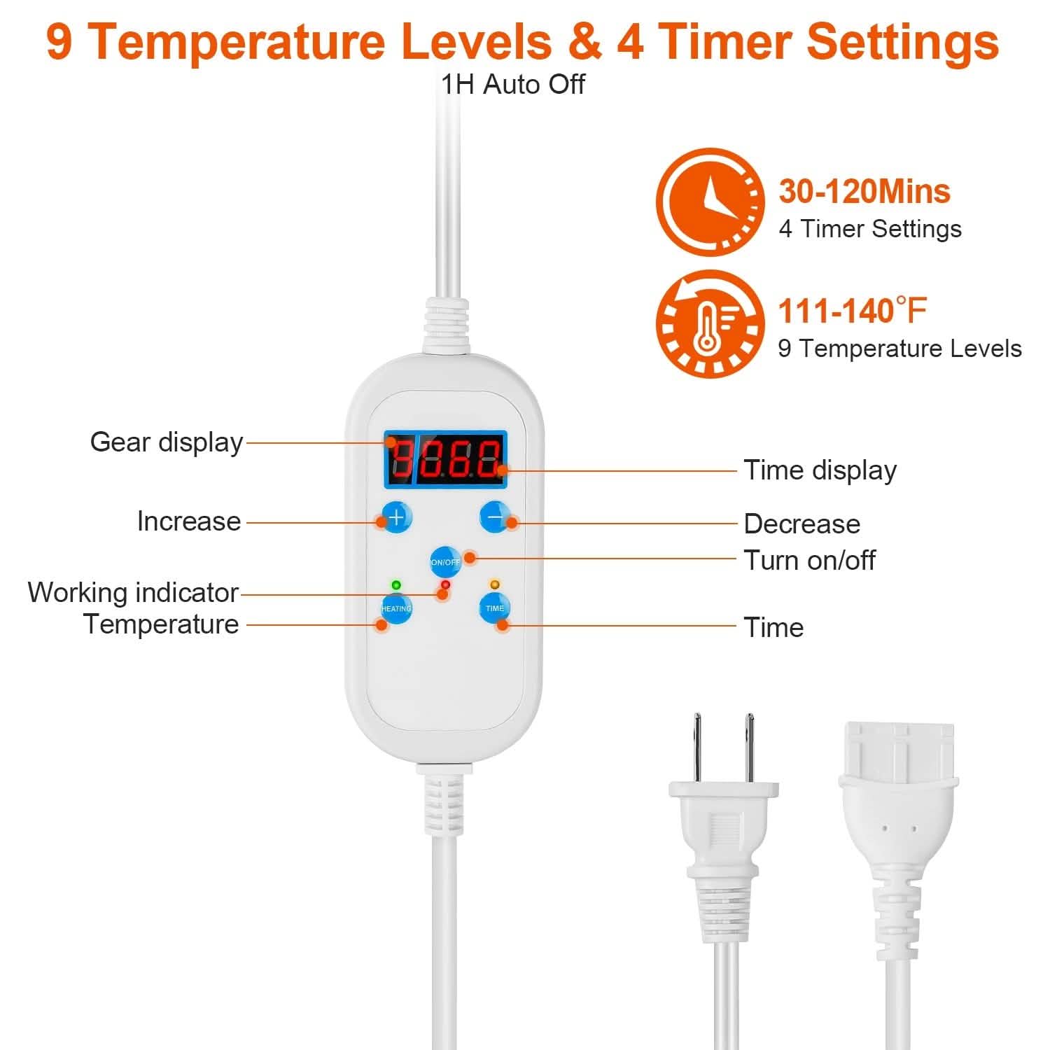 Electric Heating Pad with 9 Temperature Levels DailySale