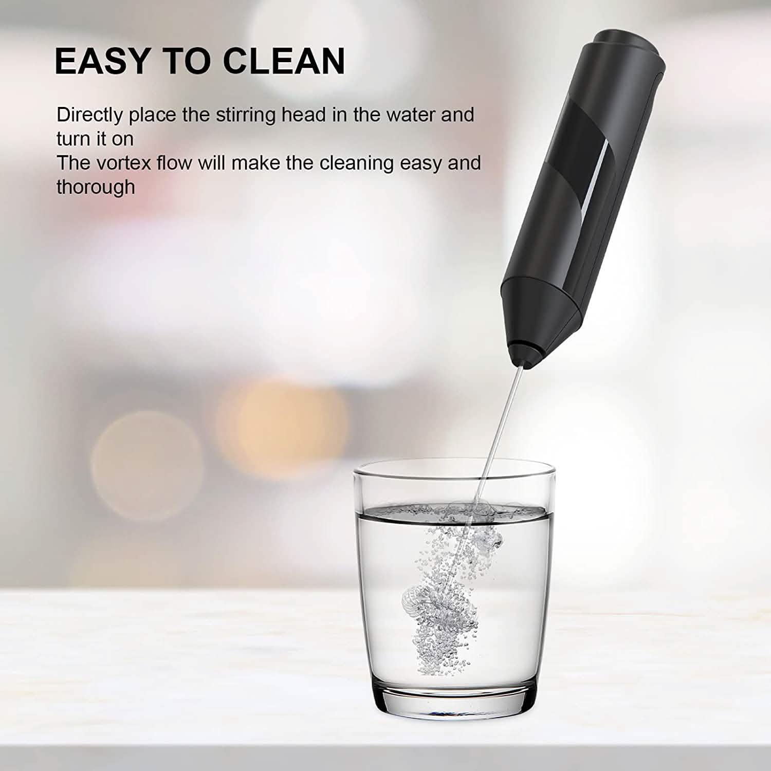 Electric Milk Frother Handheld with Stainless Steel Stand DailySale