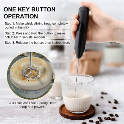 Electric Milk Frother Handheld with Stainless Steel Stand DailySale