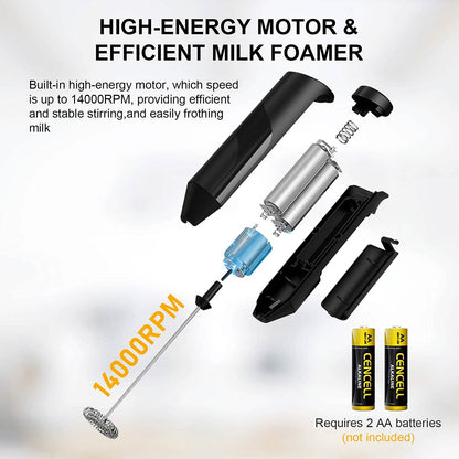 Electric Milk Frother Handheld with Stainless Steel Stand DailySale