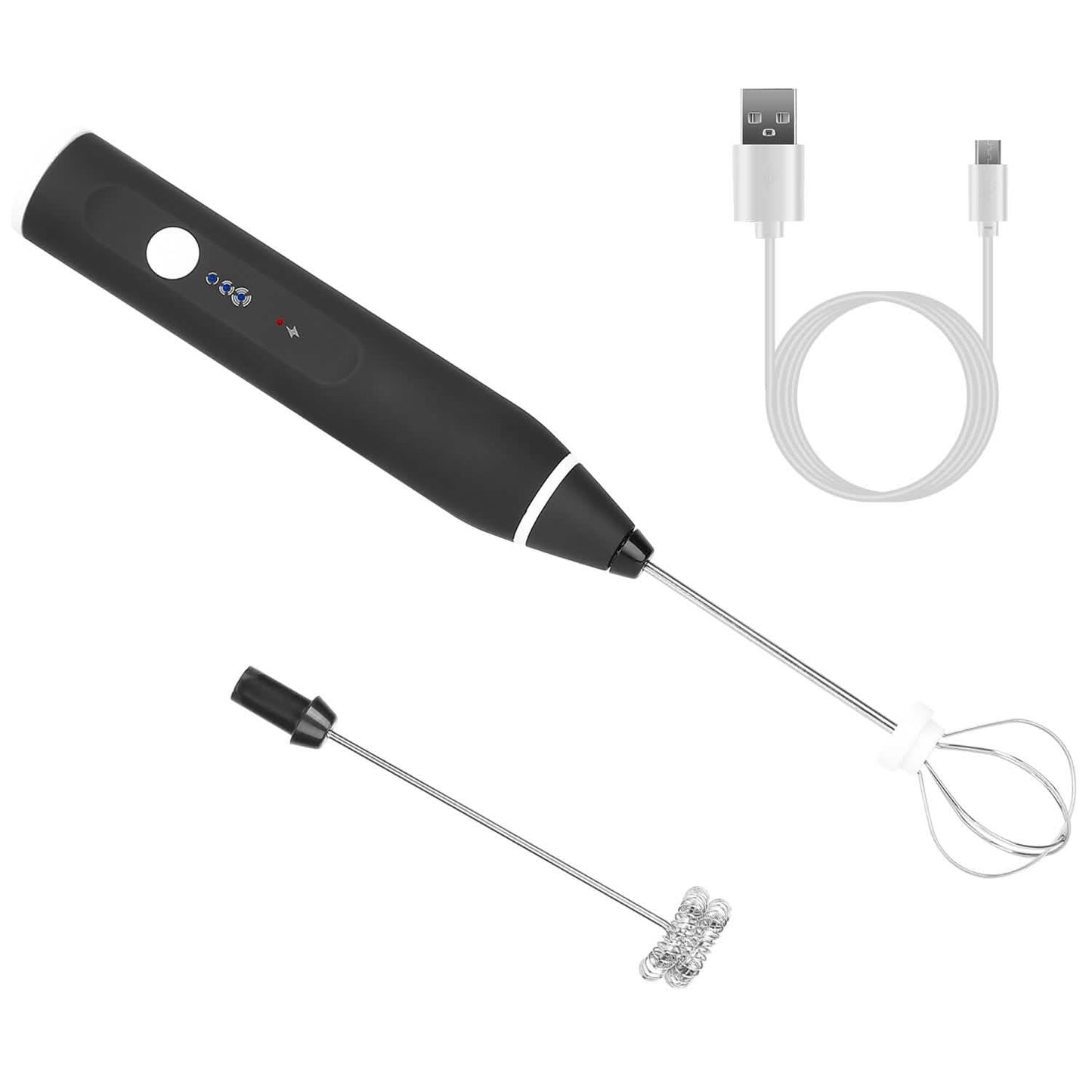 Electric Milk Frother with 2 Whisk Heads DailySale