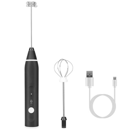 Electric Milk Frother with 2 Whisk Heads DailySale