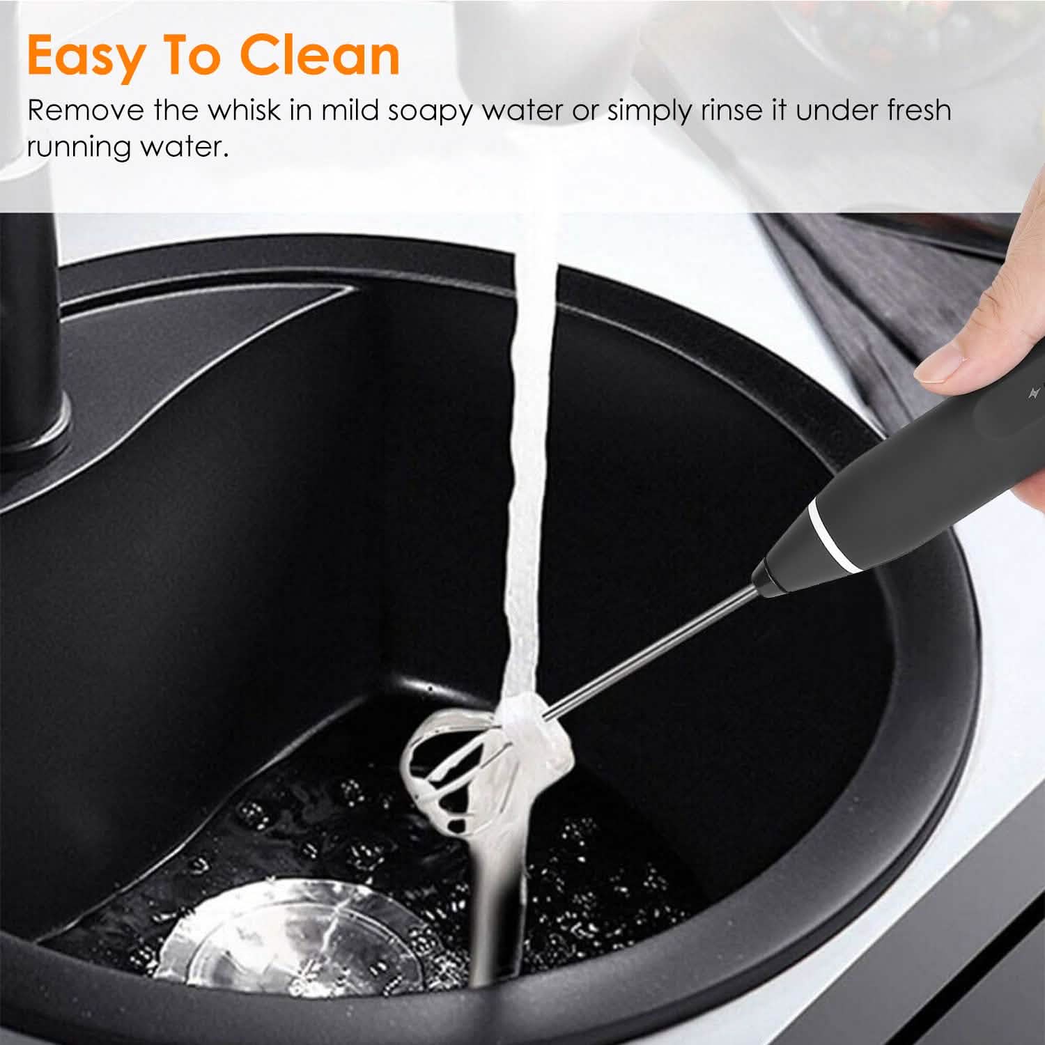 Electric Milk Frother with 2 Whisk Heads DailySale
