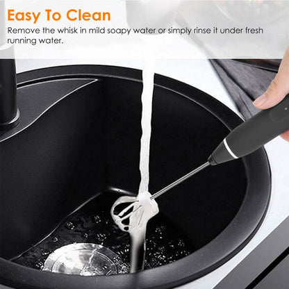 Electric Milk Frother with 2 Whisk Heads DailySale