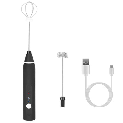 Electric Milk Frother with 2 Whisk Heads DailySale