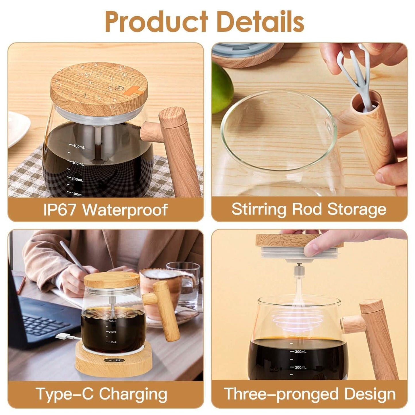 Electric Mixing Mug 400ML High Speed Mixing Cup DailySale