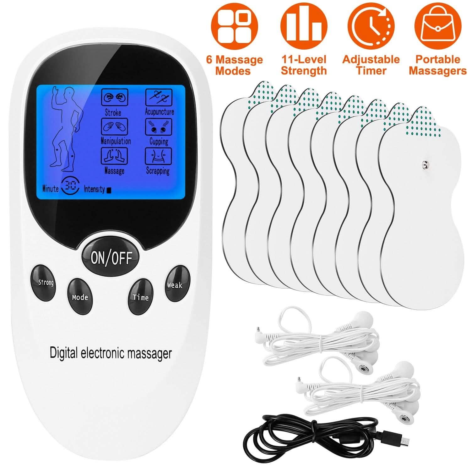 Electric Muscle Stimulator with Electrode Pads Wires DailySale