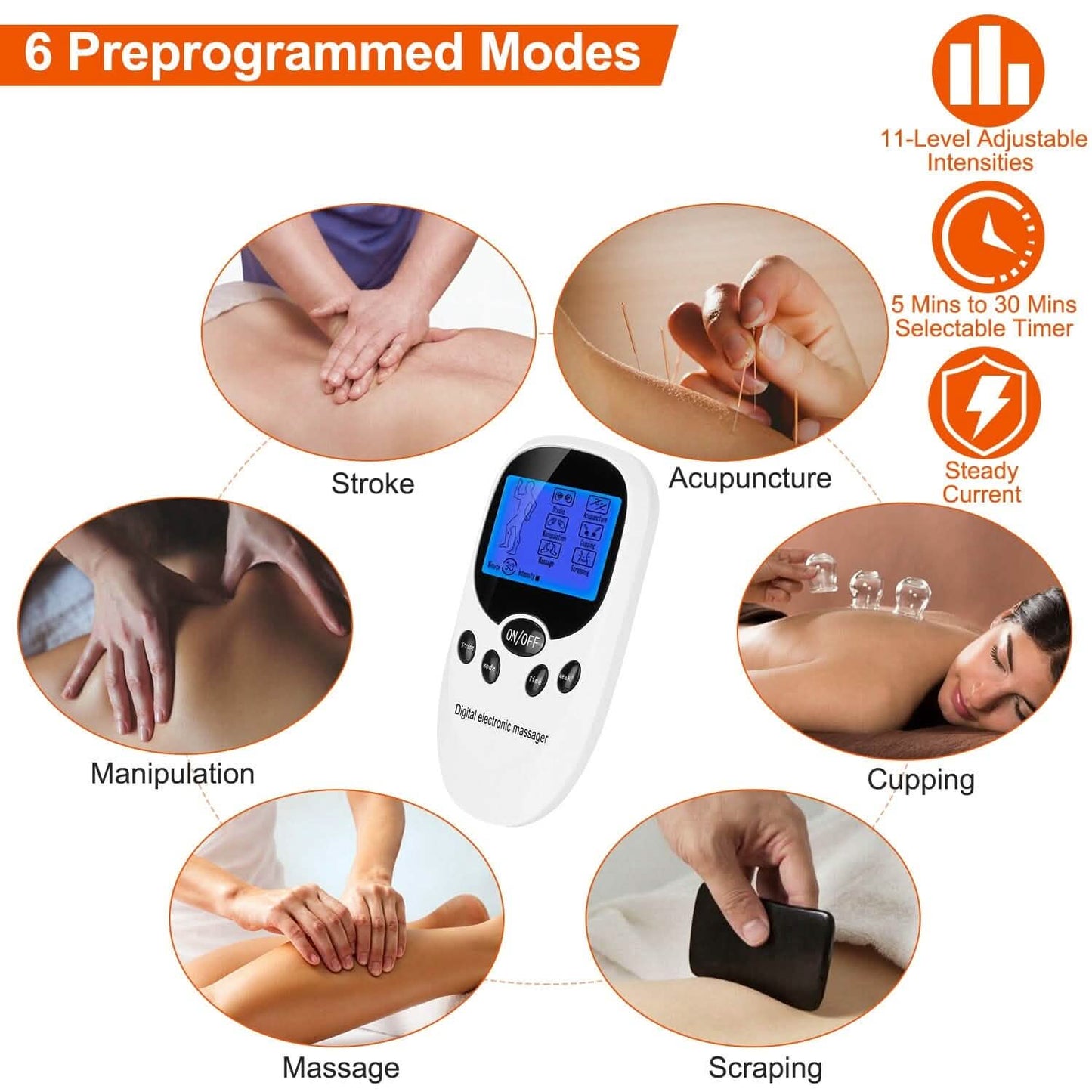 Electric Muscle Stimulator with Electrode Pads Wires DailySale
