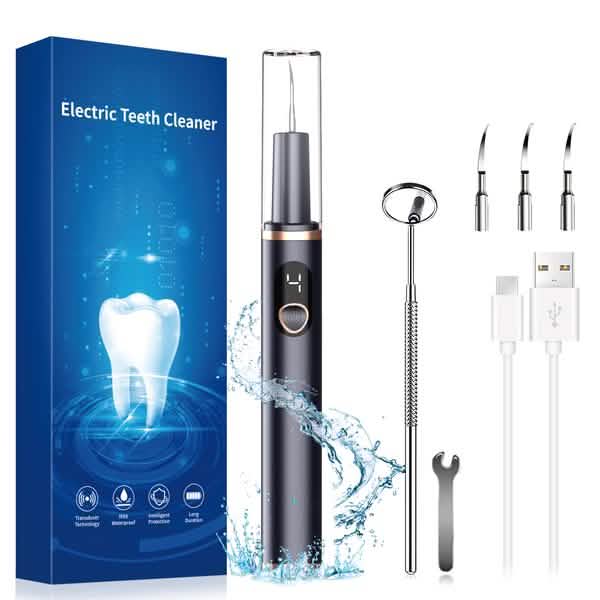 Electric Plaque Remover for Teeth, Rechargeable Teeth Cleaning Kit with 4 Modes DailySale