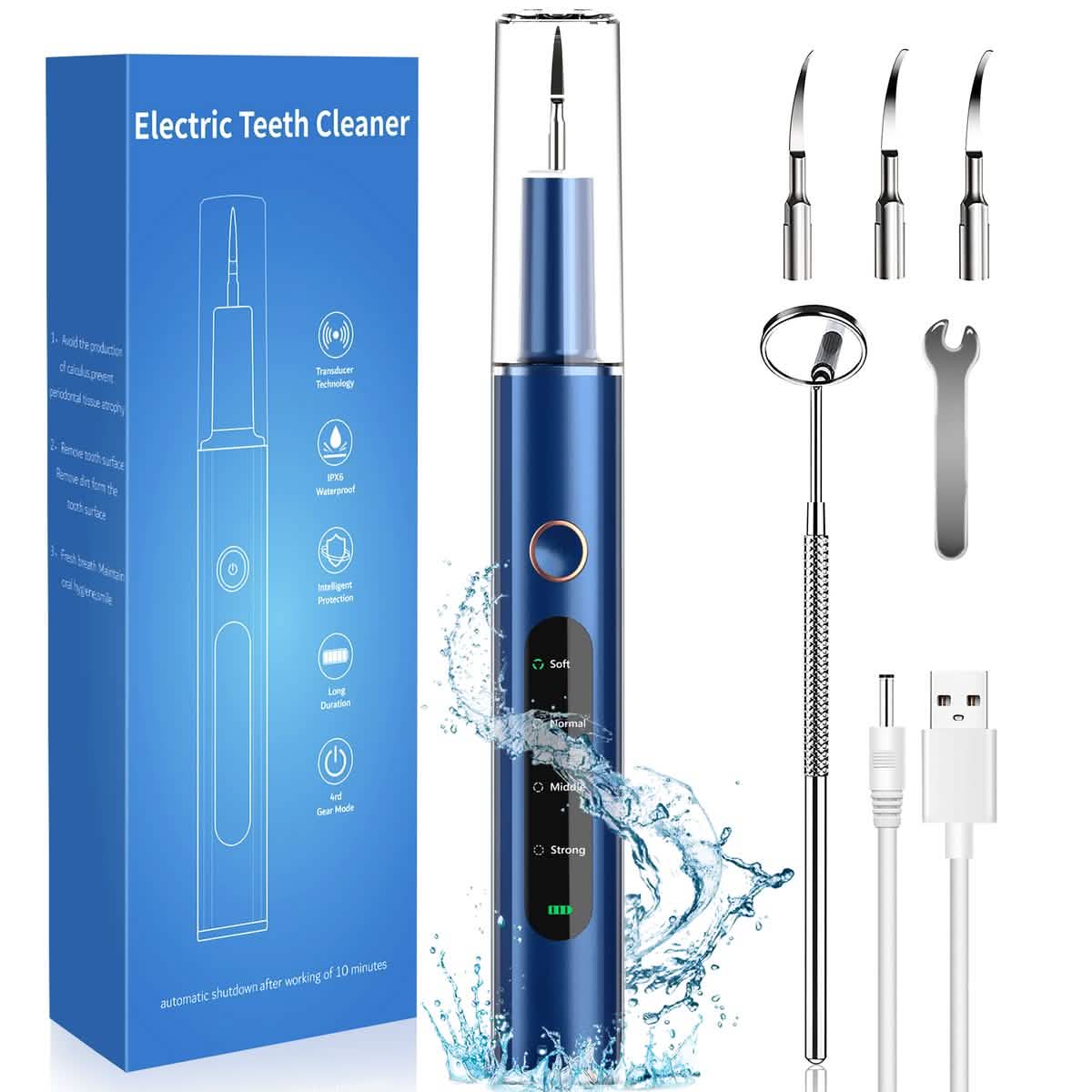 Electric Plaque Remover for Teeth, Rechargeable Teeth Cleaning Kit with 4 Modes DailySale