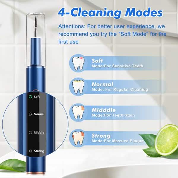 Electric Plaque Remover for Teeth, Rechargeable Teeth Cleaning Kit with 4 Modes DailySale