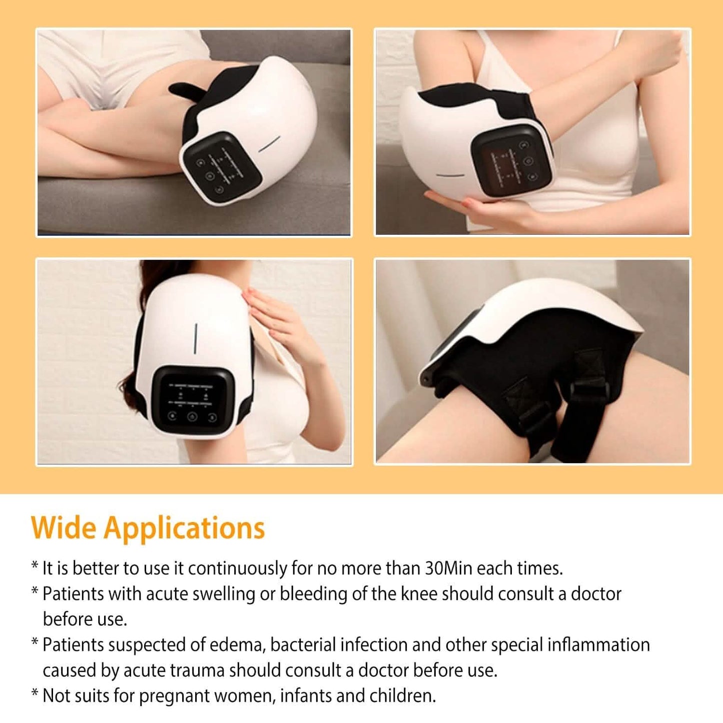 Electric Rechargeable Knee Massager Infrared Heat Pain Relief Therapy DailySale