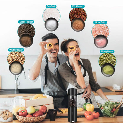 Electric Salt and Pepper Grinder LED Indicator Adjustable Coarseness DailySale