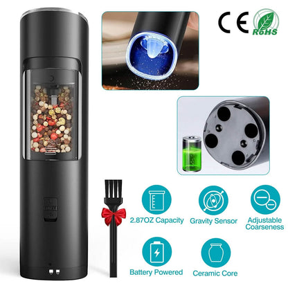 Electric Salt and Pepper Grinder LED Indicator Adjustable Coarseness DailySale