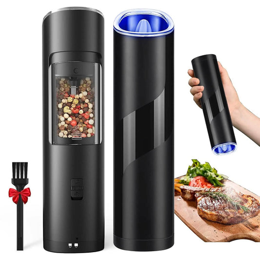 Electric Salt and Pepper Grinder LED Indicator Adjustable Coarseness DailySale