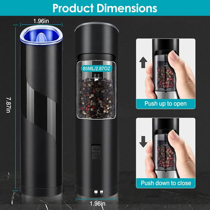 Electric Salt and Pepper Grinder LED Indicator Adjustable Coarseness DailySale
