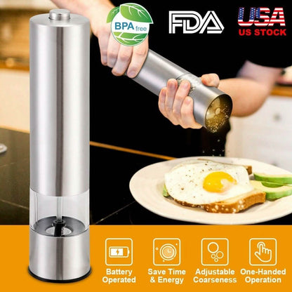 Electric Salt Pepper Grinder with Light Adjustable Coarseness DailySale