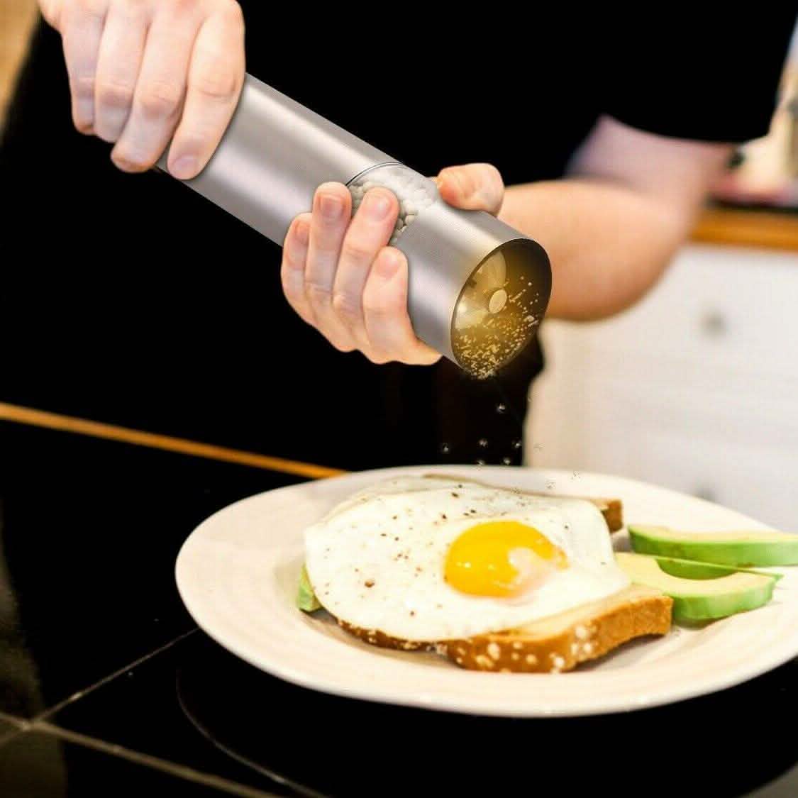 Electric Salt Pepper Grinder with Light Adjustable Coarseness DailySale
