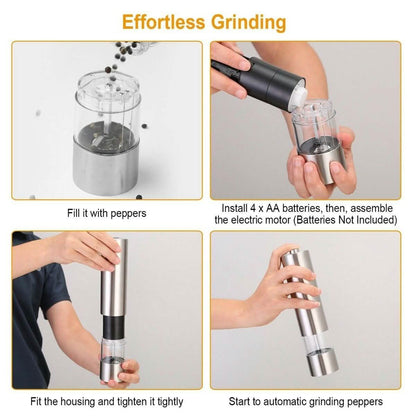 Electric Salt Pepper Grinder with Light Adjustable Coarseness DailySale