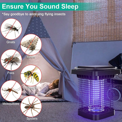 Electric Solar Powered Bug Zapper Lamp IP65 Waterproof for Indoor and Outdoor DailySale