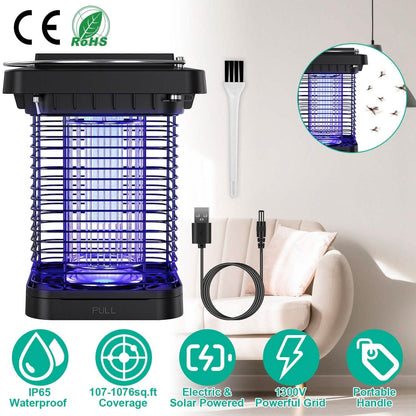 Electric Solar Powered Bug Zapper Lamp IP65 Waterproof for Indoor and Outdoor DailySale